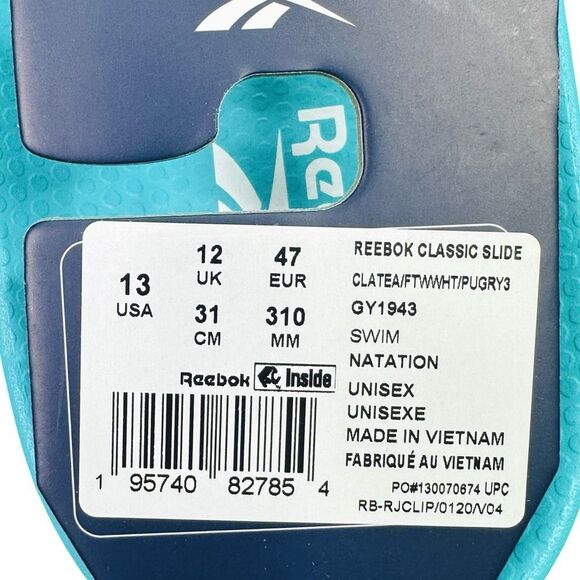Reebok Classic Slide - Classic Teal / Ftwr White / Pure Grey 3 - Size 13 - Picture 10 of 10